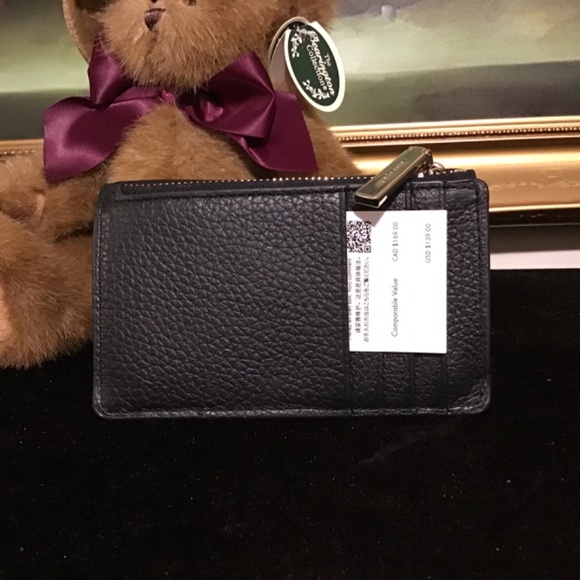 NWT Kate Spade Dumpling pebbled leather small case card holder Wallet Black - Picture 3 of 6